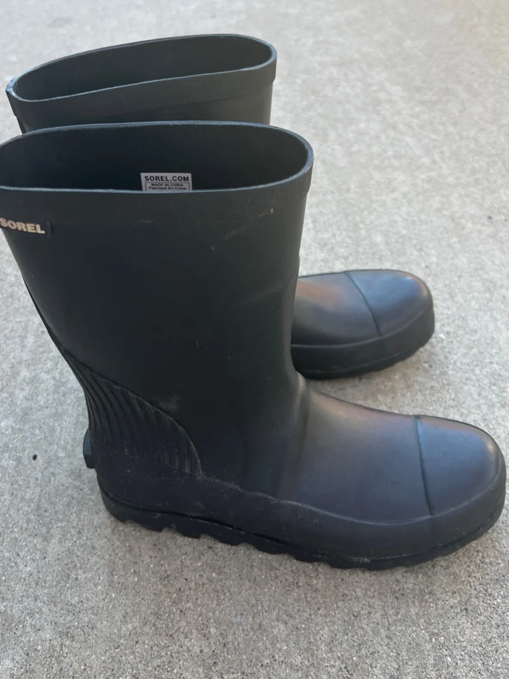 Sorel Black Mid Rain Boots